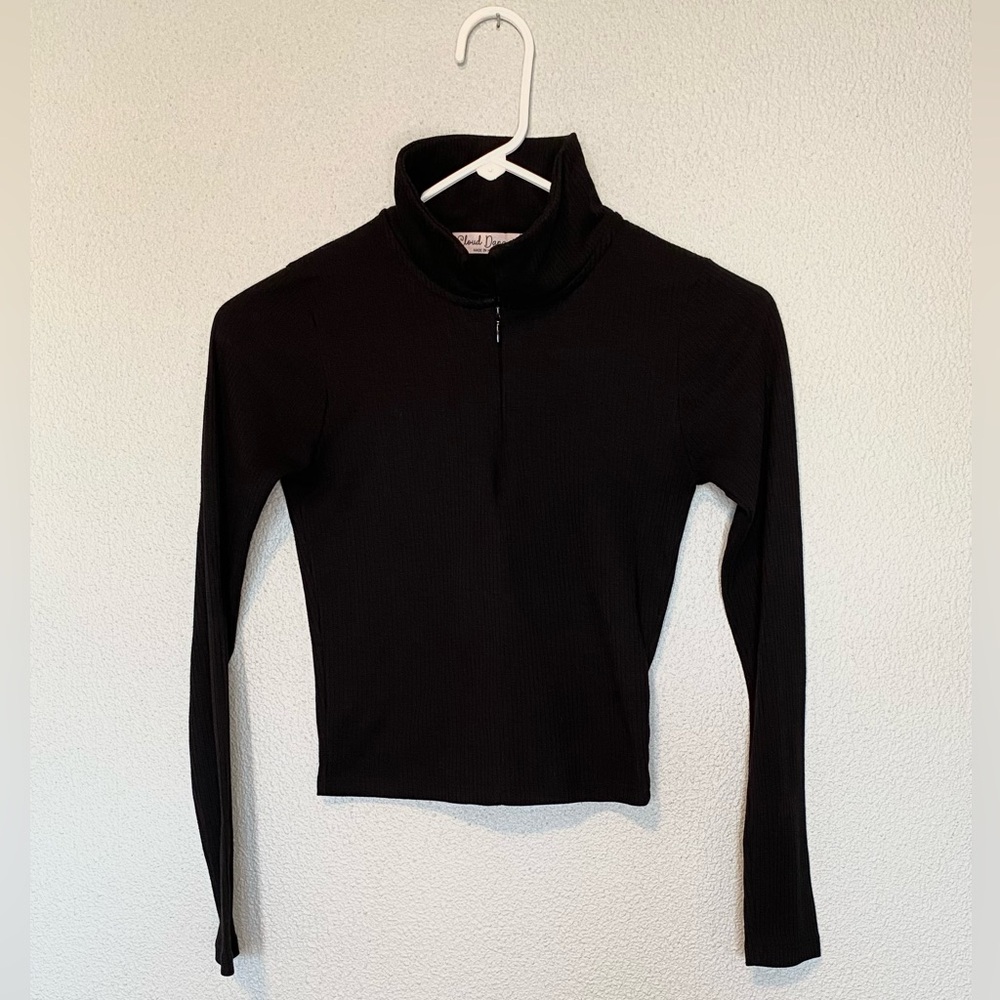 Cloud Dancer Women’s Black Cropped Half-Zip Sz XS - Picture 5 of 5